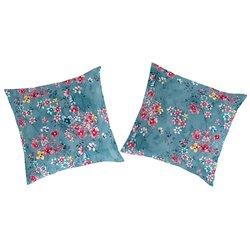 Funda de almohada (2) lindsay bleu/rosa/blancoo 65x65(2) cm