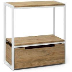 Consola BOX FURNITURE iCub ECO (Blanco - Madera y Acero - 70 x 32 x 75 cm)