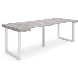 Mesa Consola extensible 220 Para 10 comensales Patas madera maciza Cemento