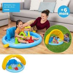 Bestway piscina hinchable infantil aprendizaje con techo desmontable 115x89x76 cm +6 meses jardin 52568