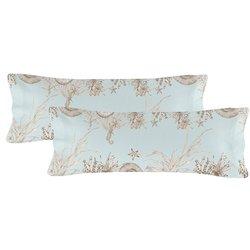 Coral reef funda de almohada 45x110 cm (x2)