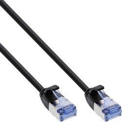 Cable de red inline slim redondo u/ftp cat.6a negro 1m