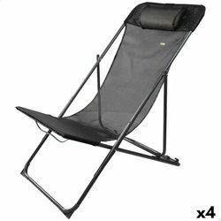 Tumbona reclinable aktive negro 53 x 87 x 78 cm (4 unidades)