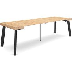 Mesa Consola extensible 260 Para 12 comensales Patas de madera Roble