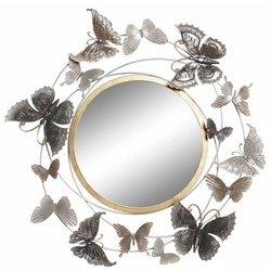 Espejo de pared DKD Home Decor Espejo Dorado Metal Mariposas Malva (75 x 6,5 x 73 cm)