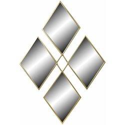 Espejo de pared dkd home decor espejo dorado metal rombos (63 x 2 x 90 cm)