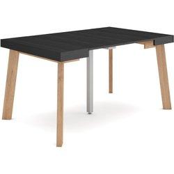 Mesa Consola extensible 140 Para 6 comensales Patas de madera Negro