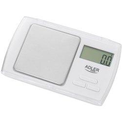 Báscula de precisión de bolsillo, 500g-0.01g, acero inox., balanza comida pequeña, joyería, lcd, adler, blanco, , ad 3161