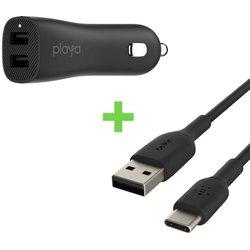 Cargador de Coche USB Universal + Cable USB C Belkin Playa