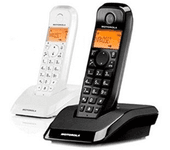 motorola s1202 telefono dect duo blanco   negro