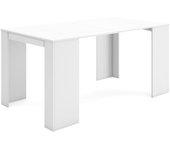 Mesa consola extensible, 160, para 8 comensales, comedor y cocina, blanco