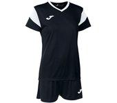 Conjunto de fútbol joma phoenix mujer negro blanco