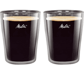 Set de vasos - Melitta Doble Cristal Medianos, 200 ml, Para Café, 2 Unidades, Transparente