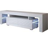 Mueble TV modelo Unai (160x45cm) color blanco con LED RGB