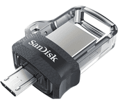 memoria micro usb + usb 3.0 sandisk ultra dual drive m3.0 256gb grey   silver sddd3-256g-g46