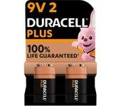 Duracell Plus pilas 9 V (pack de 2) - Alcalinas - 100 % de duración garantizada - Fiabilidad para dispositivos cotidianos - Embalaje sin plástico - 5 años de almacenamiento - 6LR61 MN1604