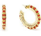 Etiopia rojo 2cm pendientes #oro brillo 1 u