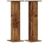 Soportes Altavoces 2 Uds Madera Roble Envejecido 30x30x95 Cm Vidaxl