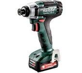 Atornillador de impacto metabo powermaxx ssd 12v, 2 baterías de 2 ah