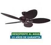 Ventilador De Techo Para Exterior Ipx4 Hunter 24323 Outdoor Elements Mimbre, Hoja Palmera