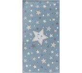 Alfombra Para Niños Lavable Estrellas Azul/beige 80x150cm Supermama