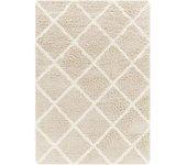 Surya alfombra shaggy escandinava blanco/beige 160x220