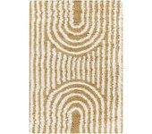 Surya alfombra shaggy escandinava blanco/ocre 160x220