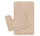 Surya set 2 alfombras de baño antideslizante lavable beige 80x50/40x40