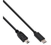 Cable USB INLINE USB C/Mini-USB B 1 m Macho/Macho Negro