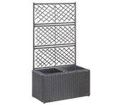 2 Pines Cama elevada 58x30x107 cm Polyrattan Negro