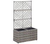 2 pines cama elevada 58x30x107cm Polyrattan gris