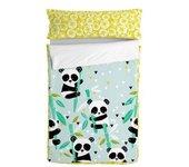 Panda garden blue saco nórdico cama 90 (90x200 cm) sin relleno