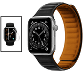 Kit Bracelete Magnetic Smoothsilicone + Película De Hydrogel Para Apple Watch Series 9 - 45mm - Preto