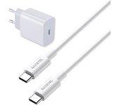 Cargador Base Type-C Fastcharge para iPhone 15 Pro ACCETEL Blanco