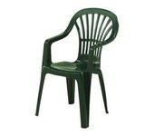 Silla Resina Monoblock Respaldo Alto Verde Zena