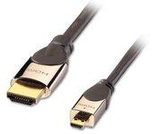 Cable HDMI LINDY (Micro HDMI D - 2 m - Negro)