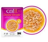 Catit Divine Shreds - Sopas De Atún Para Gatos - Gambas Y Calabaza, 18 Sobres X 75 Gr