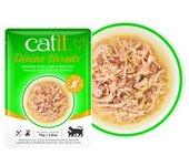 Catit Divine Shreds - Sopas De Pollo Para Gatos - Higado Y Brocoli, 18 Sobres X 75 Gr