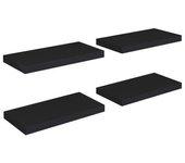 4 piezas negro 50x23x3,8 cm estantes de pared MDF