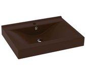 Lavabo con grifo de agujero Marrón oscuro Mate 60x46cm Cerámica