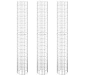 Plantadores Gabion Circular 3 Piezas Acero Galvanizado Ø 30x200 cm