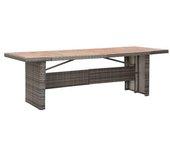 Mesa de jardín VIDAXL Marrón Poli Ratán (240x90x74 cm)