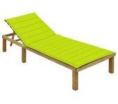 Tumbona VIDAXL Verde Madera (200x70x77 cm)