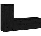 Conjunto 2 Mueble de TV VIDAXL Negro Madera (100x30x35 cm)