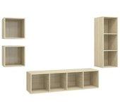 Soporte de TV Set 4 PCs Sonoma Oak en Aglomerado