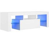 Mueble Para Tv Con Luces Led Blanco 120x35x40 Cm Vidaxl