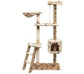 Árbol para Rascar Gatos Sisal 150 cm Patas Impresas Beige