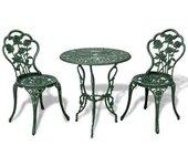 3 PCs verde fundido a troquel de aluminio Bistro Set