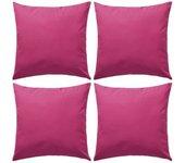 Almohadas de exterior 4 piezas 45x45 cm Rosa