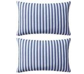 Striped Print 2 unidades cojines al aire libre 60x40 cm azul